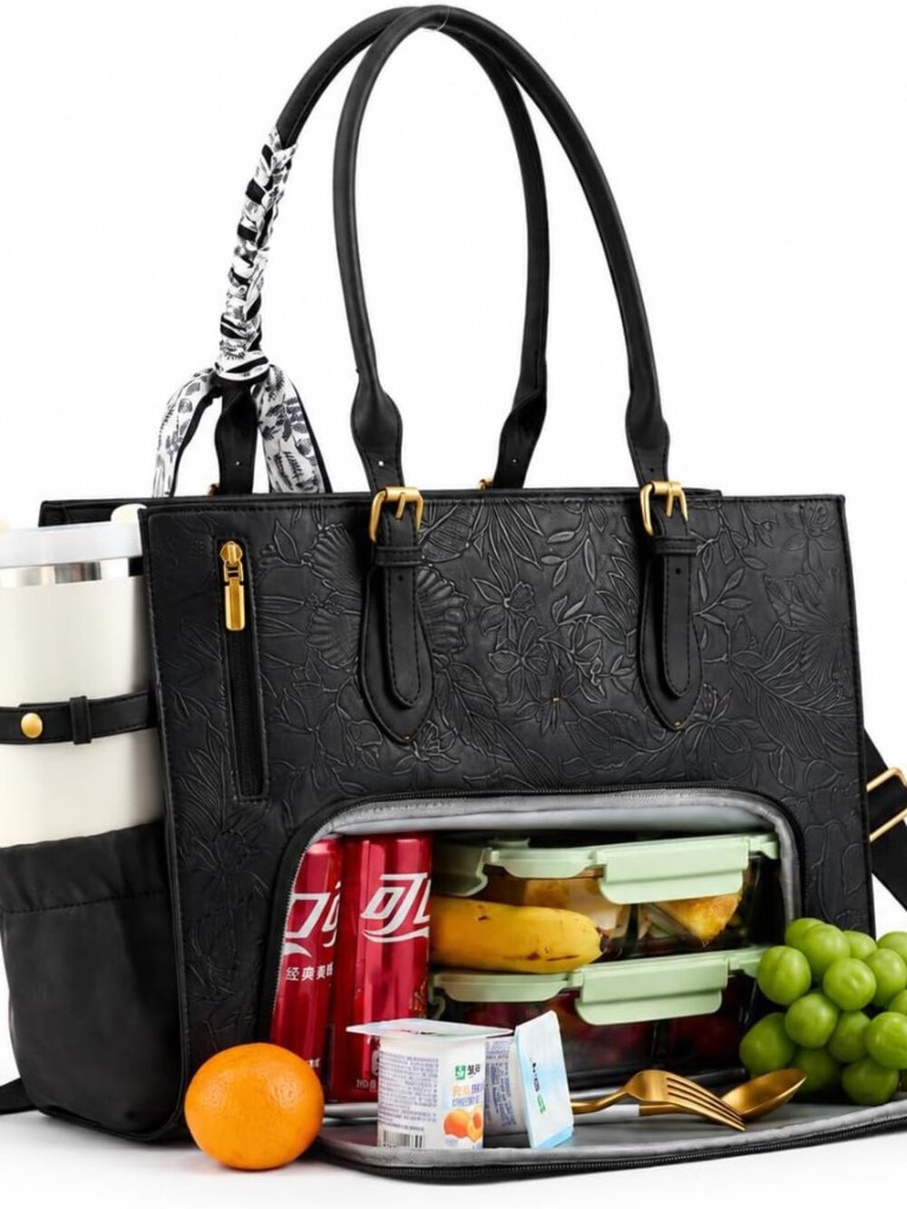 Work Tote Bag for Women with Lunch Compartment fits 15.6" Laptop | 3 in 1 Insula